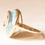 Anello vintage in oro giallo 9K con mosaico di opali triplet