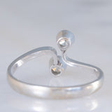 Toi et Moi vintage in oro bianco 14K con diamanti di taglio brillante (0.40ctw ca.), anni ‘70/‘80