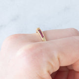 Tre anelli vintage in oro giallo 14K con rubini/smeraldi/zaffiri e diamanti, anni ‘70
