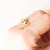 Anello Vittoriano a forma di cintura con fibbia in oro giallo 9K, anno 1855-1856