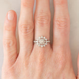 Anello a fiore in platino con diamanti di taglio brillante (0.50ctw), anni ‘60/‘70