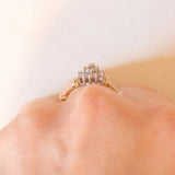 Anello vintage in oro giallo e bianco 9K con diamanti (0.40ctw ca.), anno 1994