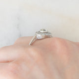 Anello “target” Art Déco in platino con diamanti (0.74ctw ca.), anni ‘20/‘30