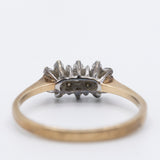 Anello vintage a fiore in oro giallo 9K con diamanti (0.15ctw ca.)