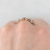 Mezzo eternity vintage in oro giallo 9K con zaffiri (0.40ctw ca.) e diamanti (0.04ctw ca.), anno 1986