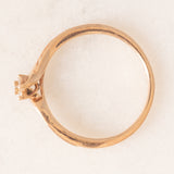 Anello vintage in oro rosa 9K con diamanti (0.03ctw ca.), anni ‘90