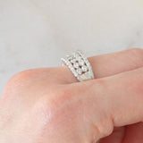 Anello a fascia vintage in platino con diamanti (1.05ctw), anni ‘70/‘80