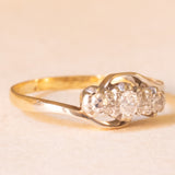 Trilogy bypass antico in oro giallo e bianco 15K con diamanti (0.12ctw ca.), anni ‘20