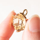 Ciondolo vintage in oro giallo 14K con quarzo citrino (9ct ca.), anni ‘60