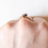 Anello Toi et Moi vintage in oro giallo 14K con diamanti di taglio vecchia Europa (0.20ctw ca.), anni ‘60/‘70