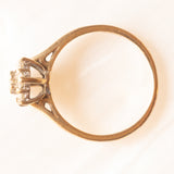 Anello a fiore in oro giallo 9K con diamanti di taglio brillante (0.40ctw ca.), anni ‘60
