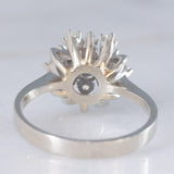 Anello a fiocco di neve in oro bianco 14K con diamanti di taglio brillante (0.50ctw ca.), anni ‘70