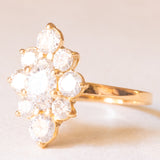 Anello vintage in oro giallo 18K con diamanti di taglio brillante (2.20ctw ca.), anni ‘70