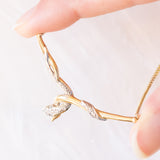 Collana vintage a forma di serpente in oro giallo e bianco 8K con diamanti, anni ‘70