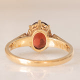 Solitario antico in oro giallo 9K con granato (1.20ct ca.), anni ‘20/‘30