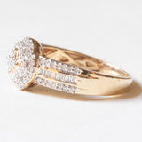 Anello vintage in oro giallo e bianco 14K con diamanti (0.51ctw ca.), anni ‘80