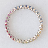 Eternity arcobaleno in oro bianco 18K con zaffiri (1.30ctw ca.)