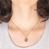 Ciondolo vintage in oro giallo 9K con fluorite (4.30ct ca.), anni ‘80