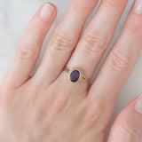 Anello da cocktail vintage in oro giallo 9K con ametista (1ct ca.), anno 1991
