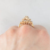 Anello vintage in oro giallo 14K con diamanti di taglio brillante (1.90ctw ca.), anni ‘70