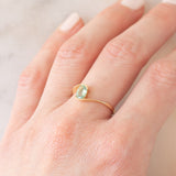Solitario in oro giallo 9K con tormalina azzurra (0.34ct ca.)