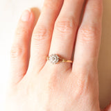 Anello vintage in oro giallo e bianco 9K con diamanti (0.10ctw ca.), anno 1998