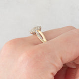Anello a fiore vintage in oro giallo 9K con diamanti (0.25ctw ca.), anni ‘90