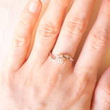 Anello a margherita vintage in oro bianco 14K con diamanti (0.35ctw ca.), anni ‘80