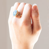 Anello vintage in oro giallo 9K con mosaico di opali triplet