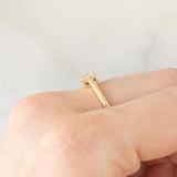 Anello a fiore vintage in oro giallo 14K con diamanti di taglio brillante (0.10ctw ca.), anni ‘80