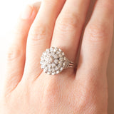Anello vintage in oro bianco 18K con diamanti (1.18ctw ca.), anni '70