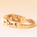 Trilogy vintage in oro giallo 9K con opali (0.60ctw ca.), anno 1974