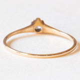 Solitario vintage in oro giallo 14K con diamante di taglio brillante (0.15ct ca.), anni ‘60/‘70