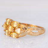 Anello vintage in oro giallo 9K con sfeni (1.52ctw)