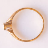 Solitario vintage in oro giallo 9K con diamante di taglio brillante (0.18ct ca.), anni ‘40
