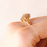 Anello vintage in oro giallo 9K con tanzaniti (1.10ctw ca.), anni ‘80/‘90