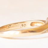 Toi et Moi vintage in oro giallo 9K con diamanti (0.10ctw ca.), anni ‘50