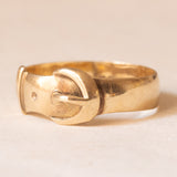 Anello Vittoriano a forma di cintura con fibbia in oro giallo 9K, anno 1855-1856