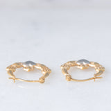 Orecchini Claddagh vintage in oro giallo e bianco 9K