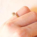 Anello vintage in oro giallo 9K con diamanti (0.10ctw ca.), anno 1995