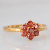 Anello a fiore in oro giallo 9K con zaffiri rossi (0.55ctw)