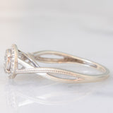 Anello vintage in oro bianco 9K con diamanti (0.15ctw ca.)