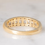 Anello a fascia vintage in oro giallo 14K con diamanti di taglio brillante (0.82ctw ca.), anni ‘80
