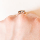 Trilogy antico in oro giallo 14K con diamanti di taglio rosetta (0.20ctw ca.), anni ‘20/‘30