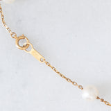 Braccialetto vintage in oro giallo 18K con perle bianche, anni ‘60/‘70