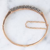 Braccialetto rigido antico in oro giallo 18K e argento con diamanti di taglio vecchia miniera (2ctw ca.), primi del ‘900