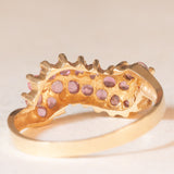Anello vintage in oro giallo 9K con tormaline rosa (0.40ctw ca.), anni ‘70