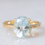 Anello da cocktail vintage in oro giallo 18K con acquamarina (3.50ct ca.), anni ‘60
