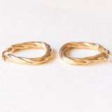 Orecchini a cerchio vintage in oro giallo 9K, anni ‘60/‘70