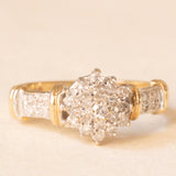 Anello vintage in oro giallo e bianco 9K con diamanti (0.40ctw ca.), anno 1994